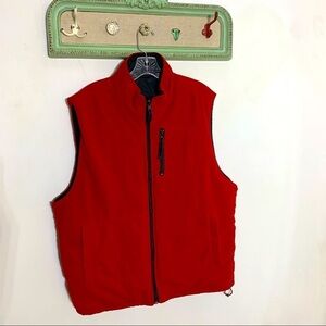 Aeropostale Reversible black & red fleece Men’s Large vest zip up